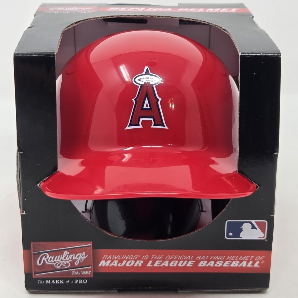 NEW LA Angels Rawlings Unsigned Mini Replica Batting Helmet With‎ Display Stand
